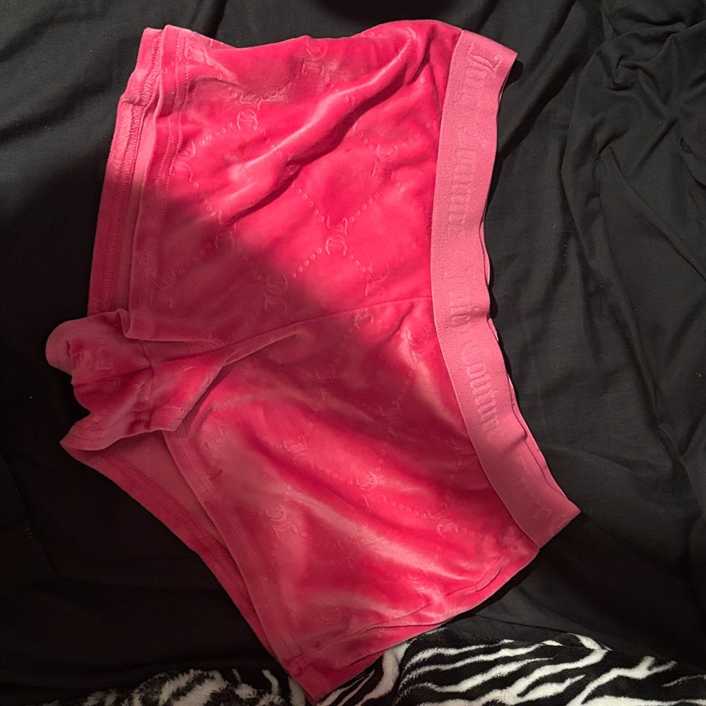 Juicy Couture Vibrant Pink Velour Shorts